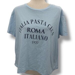 Grayson Threads Light Blue Roma Italiano Pasta Club  Teeshirt Size XL